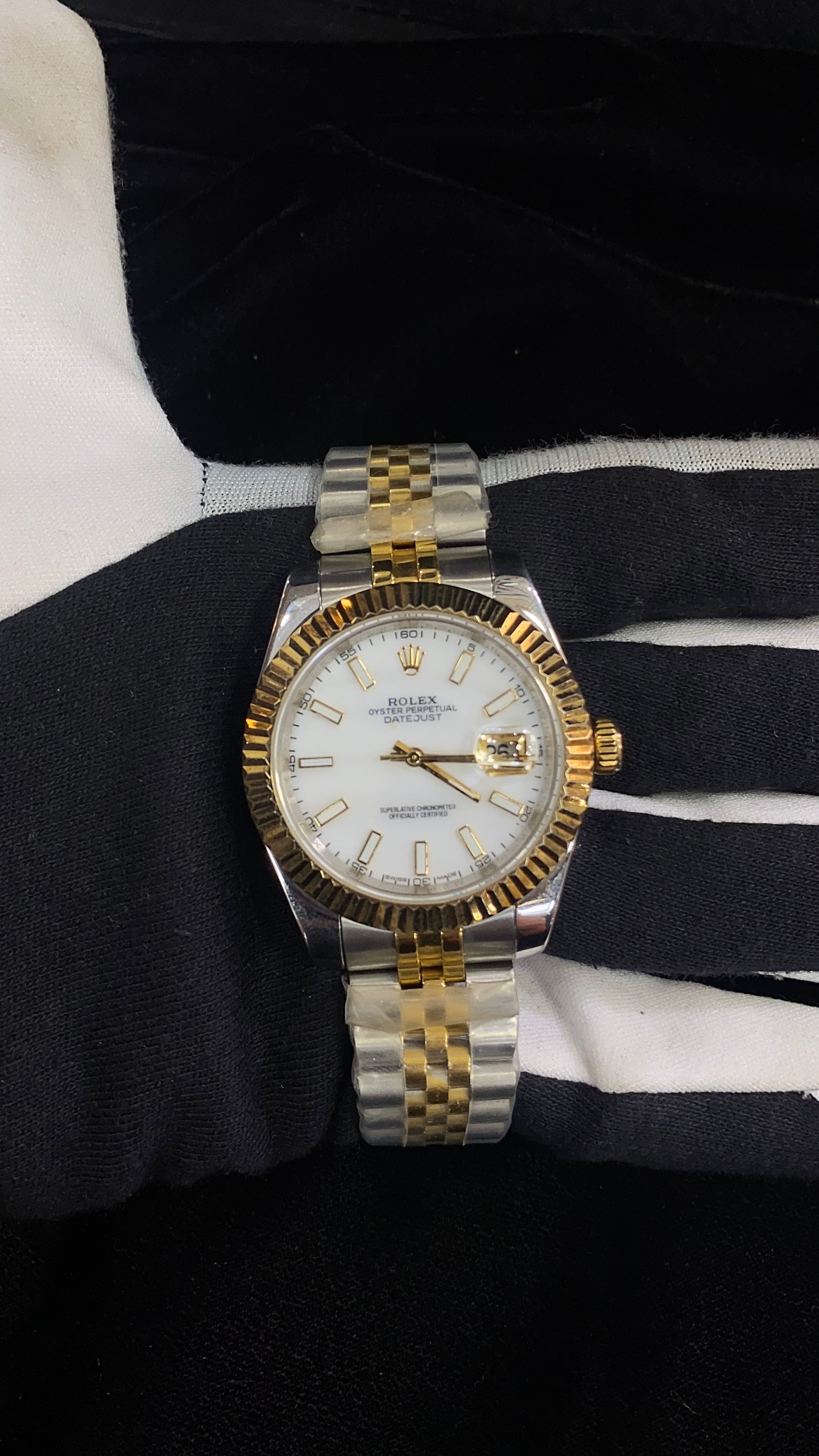 Rolex Date Just White Dial