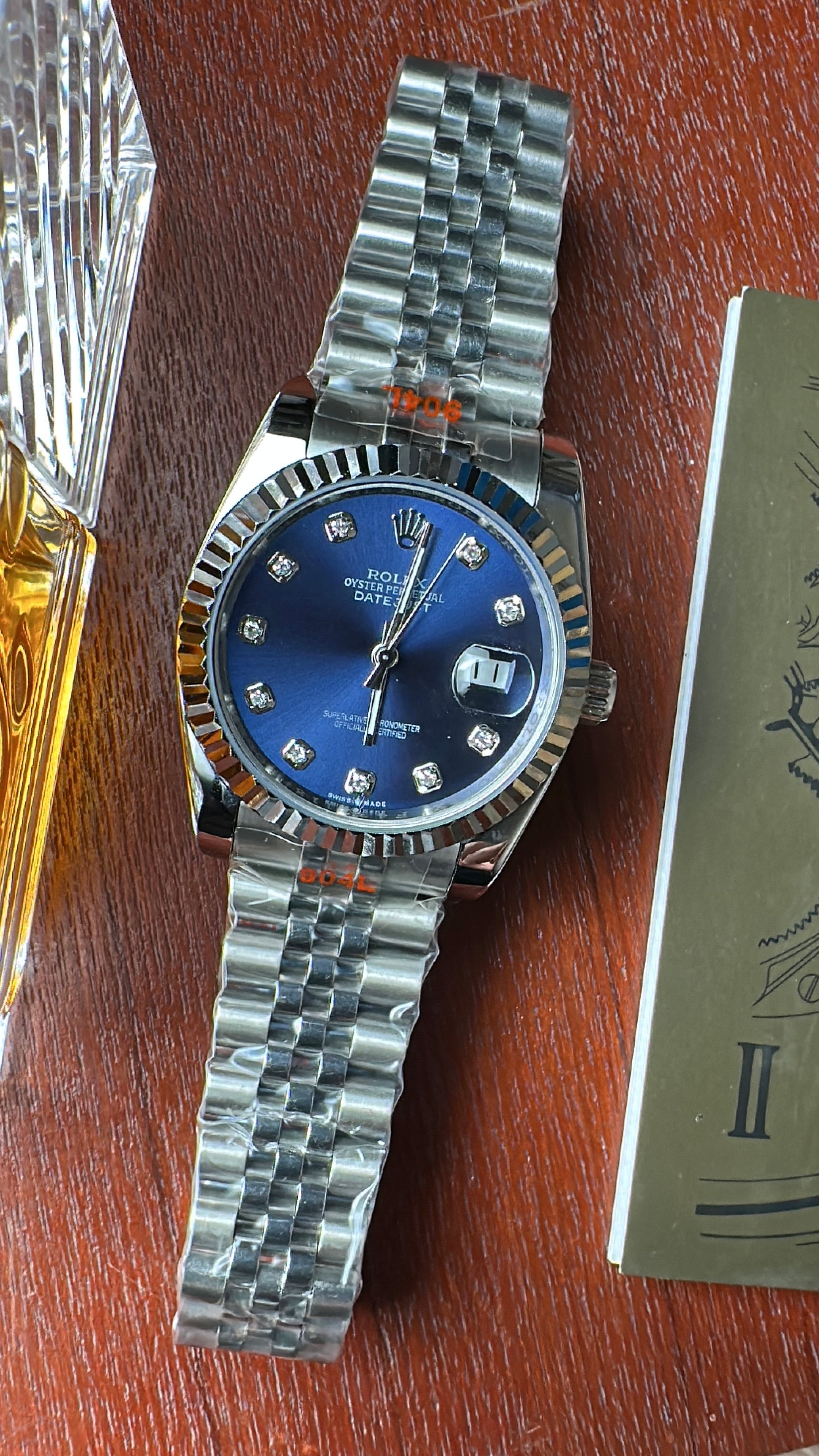 Rolex Date Just Blue Diamond