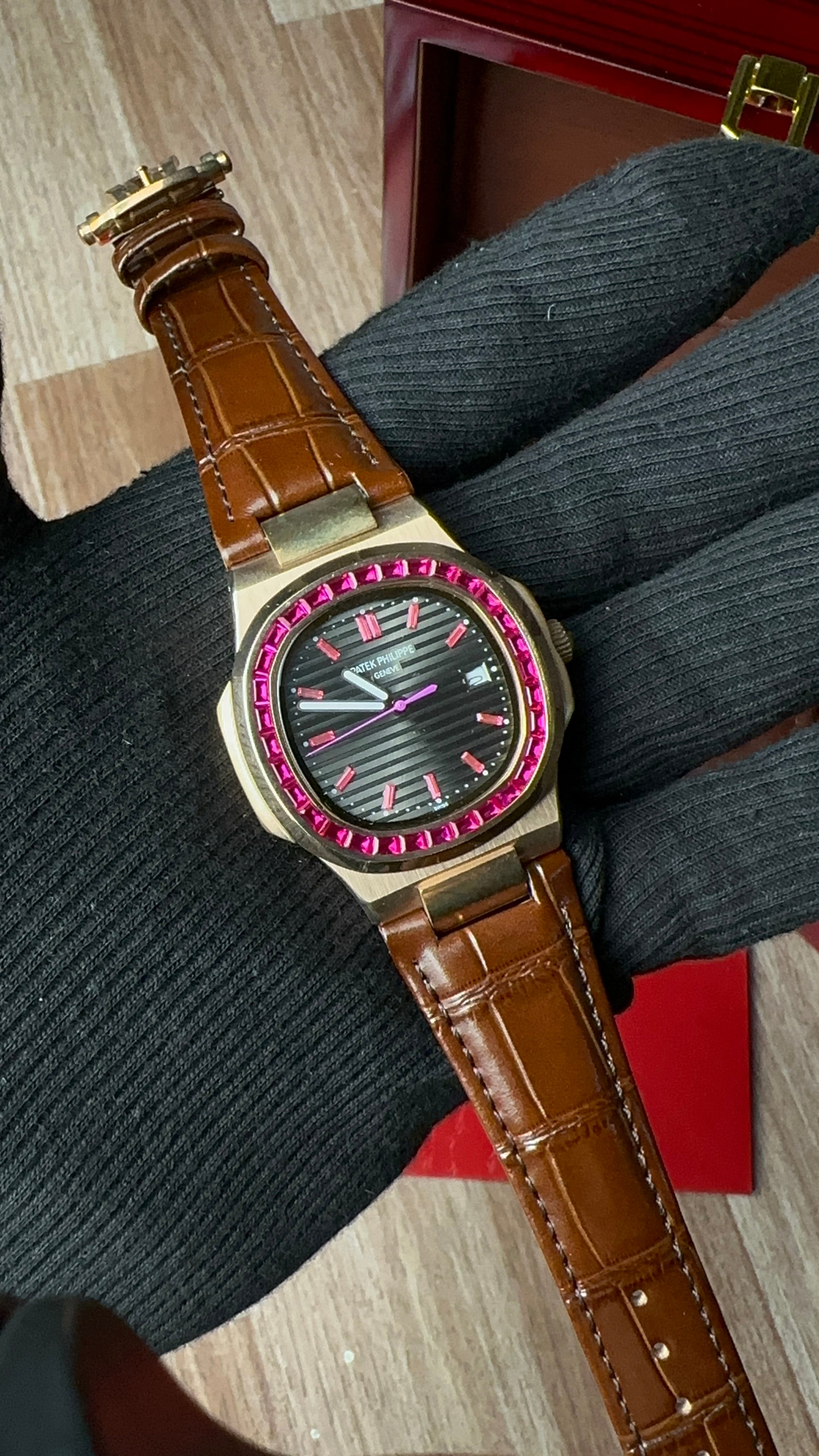 Patek Nautilus “Crimson X Brown”