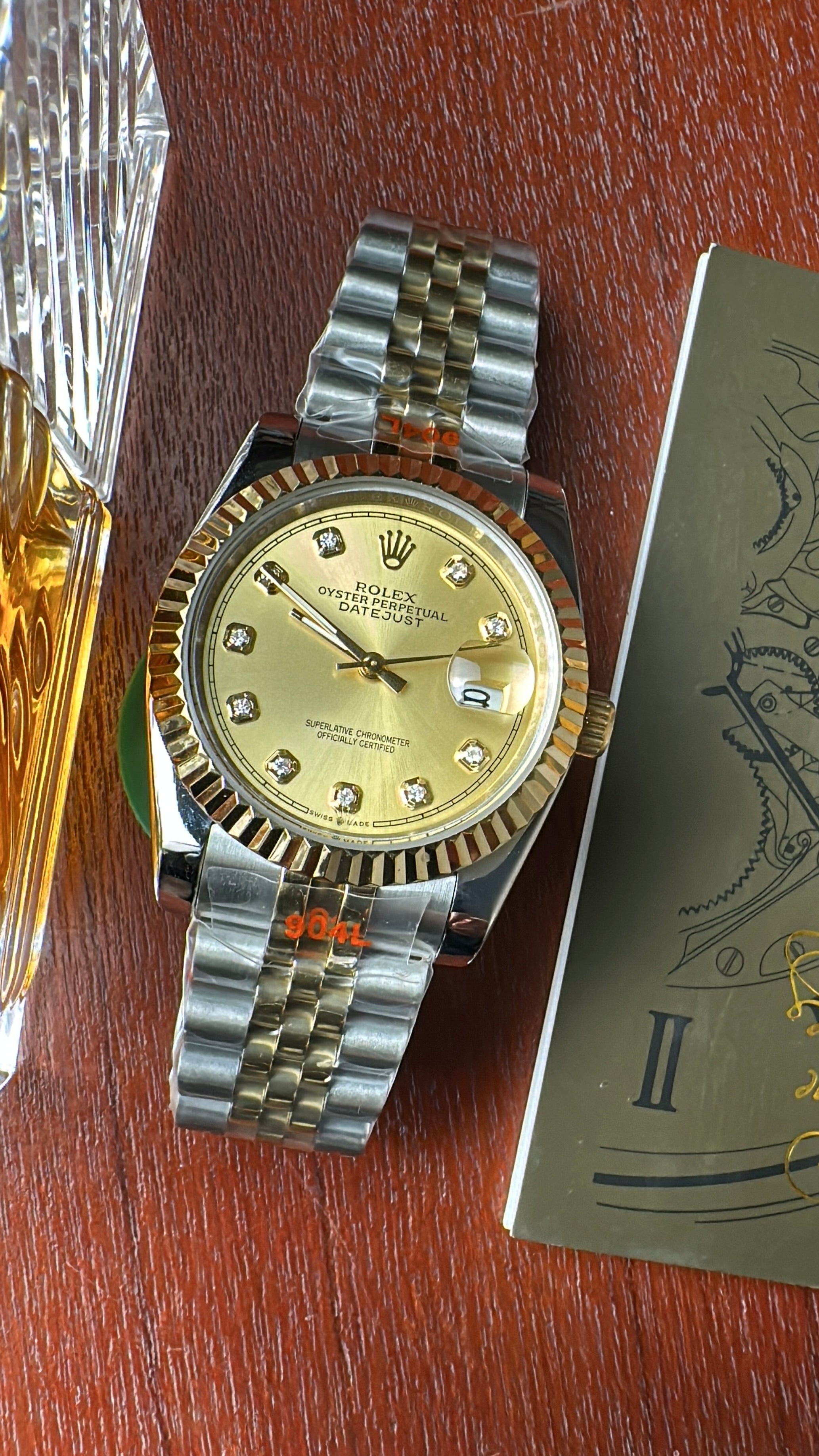 Rolex Date Just Champagne Diamond