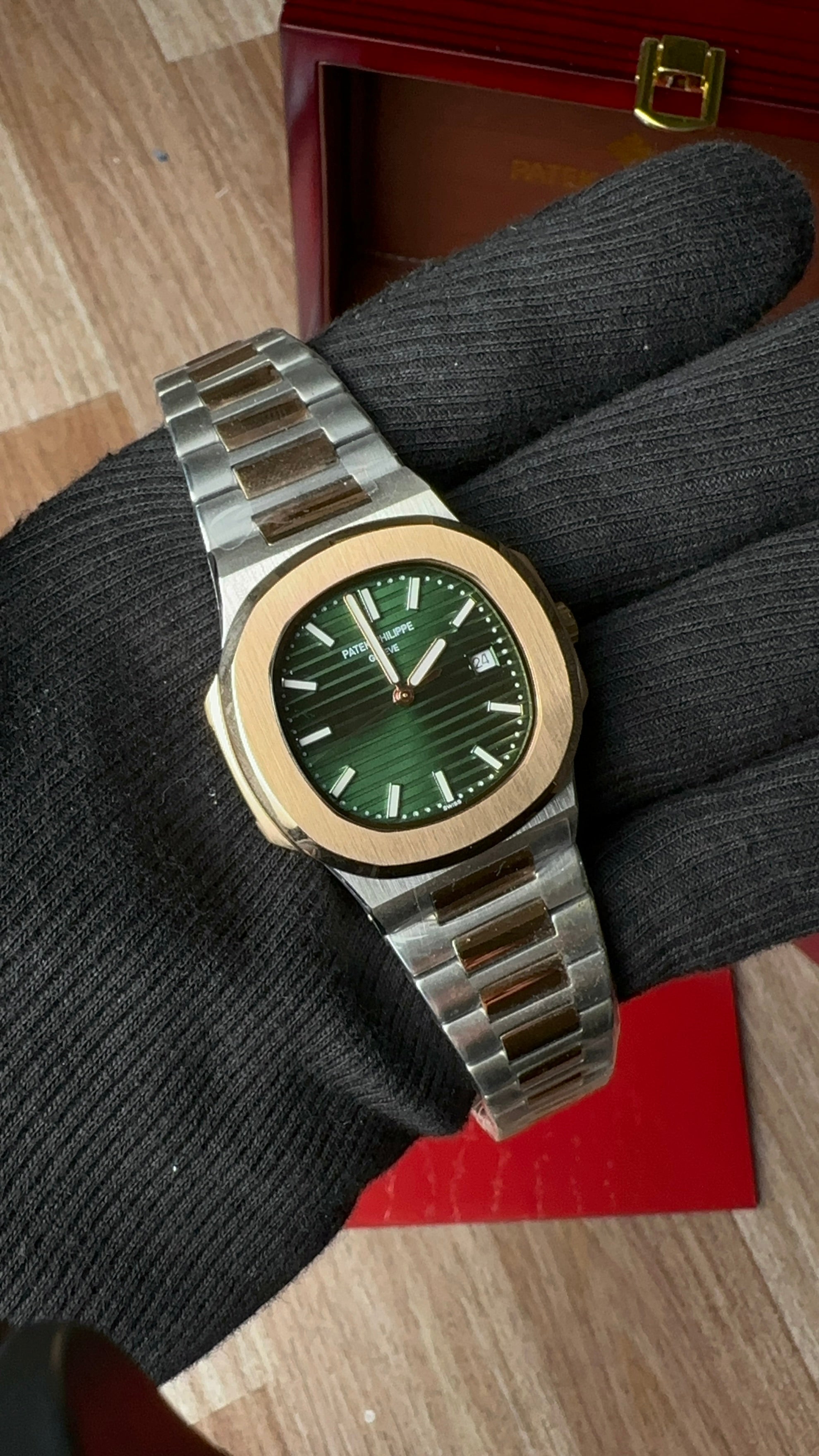 Patek Nautilus Green X Gold