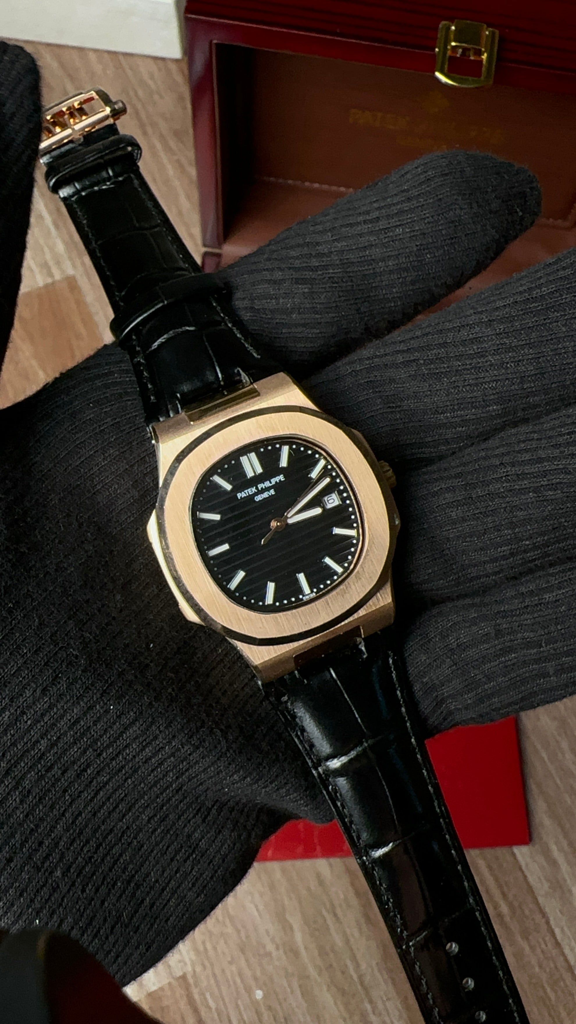 Patek Nautilus Black Strap