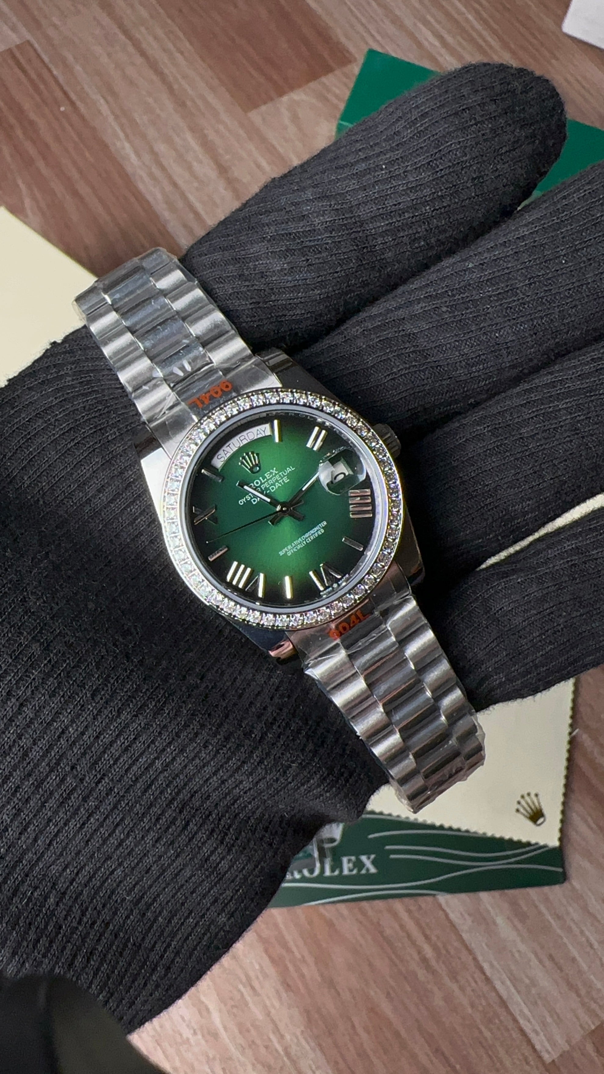 Day-date Diamond Silver (Green)
