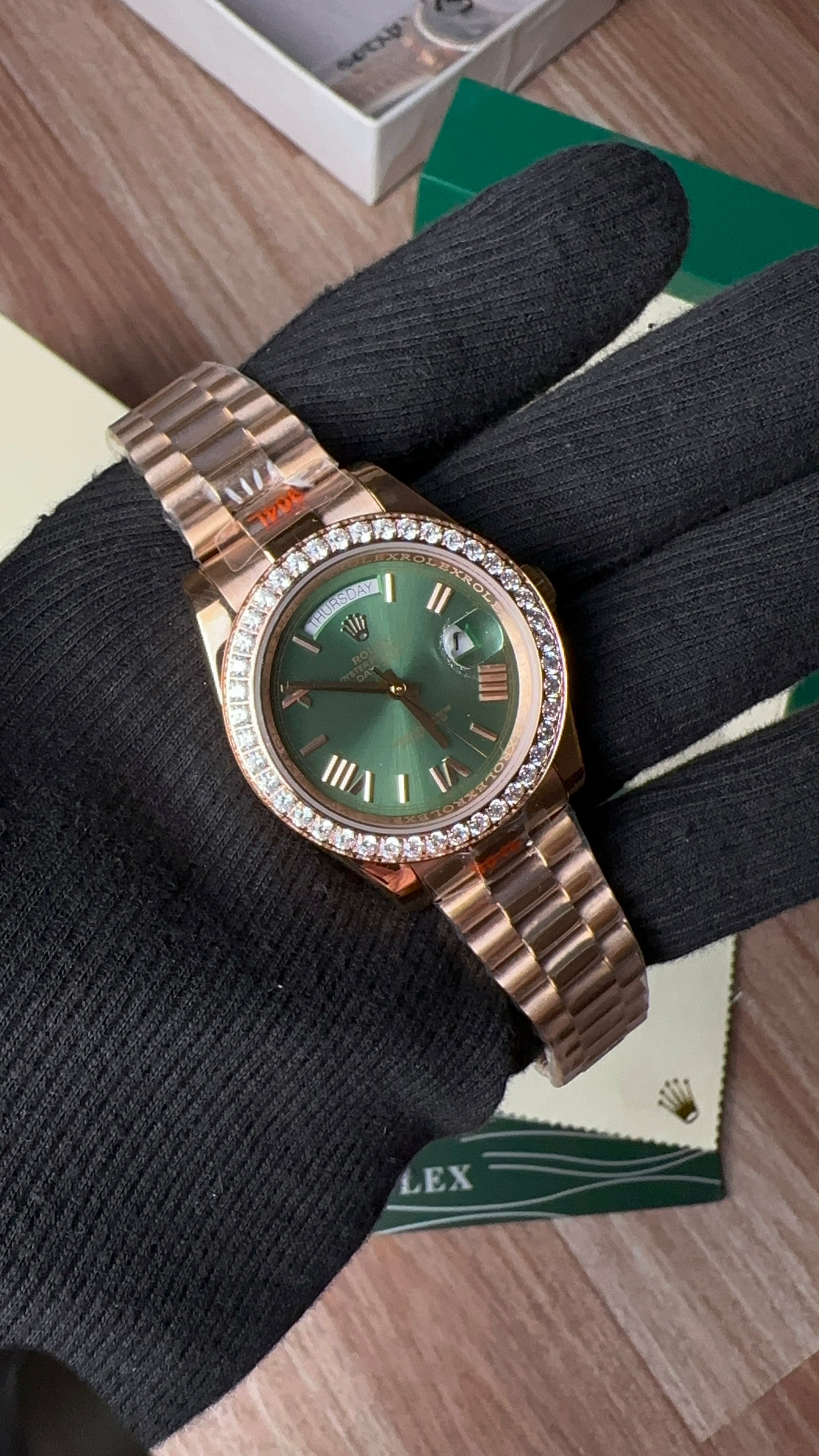 Day-date Diamond Rose-Gold (Olive)