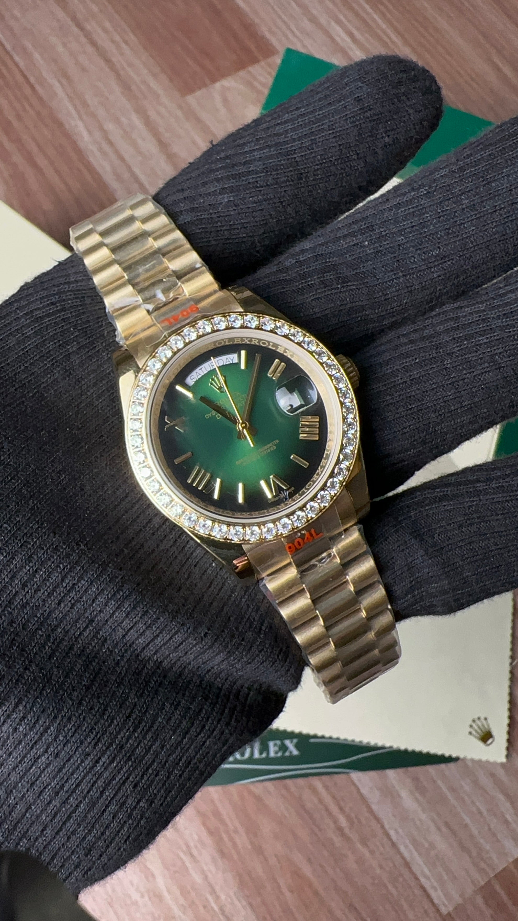 Day-date Diamond Rose-Gold (Green)V1