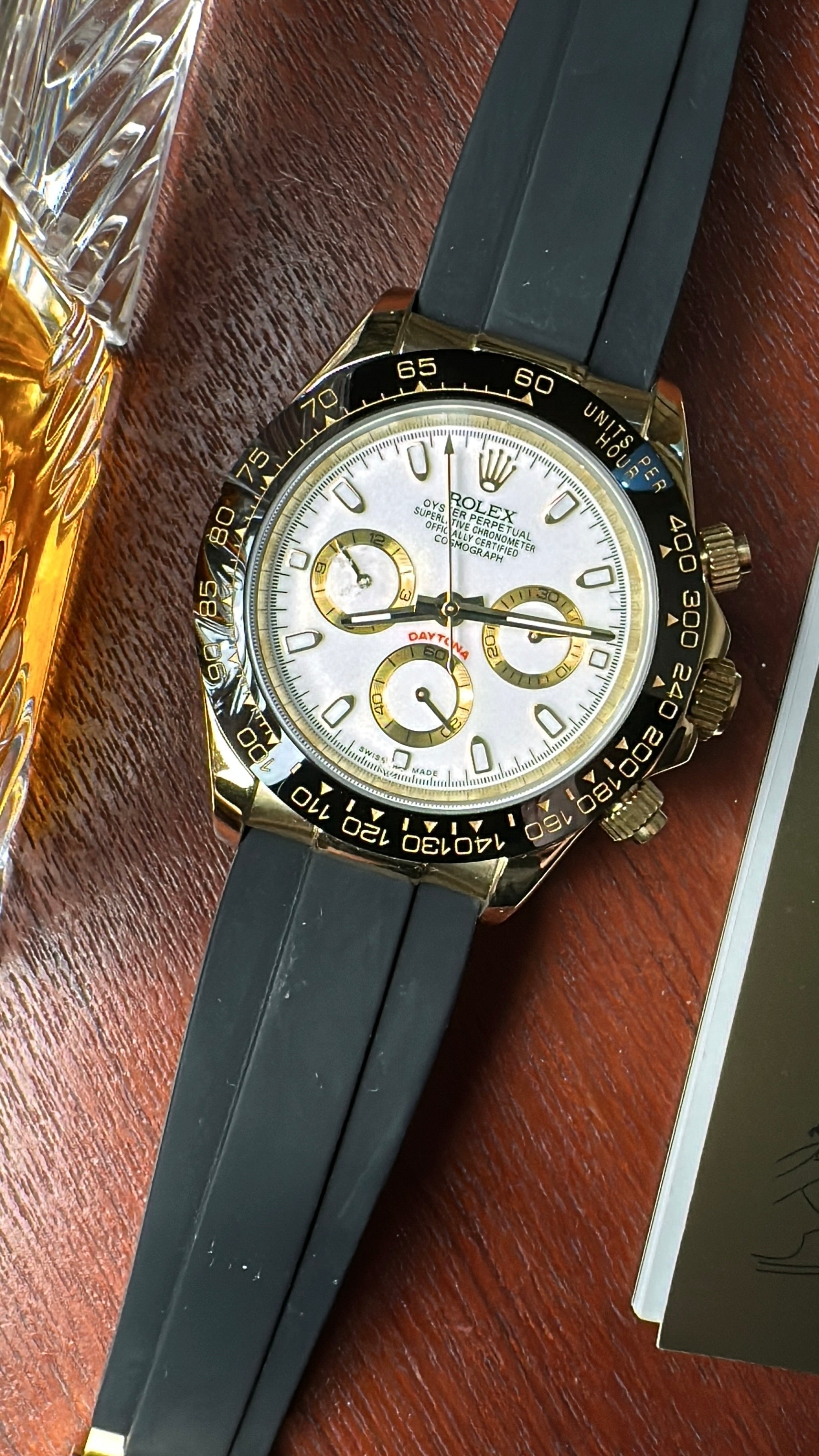 Daytona Strap (White X Gold)