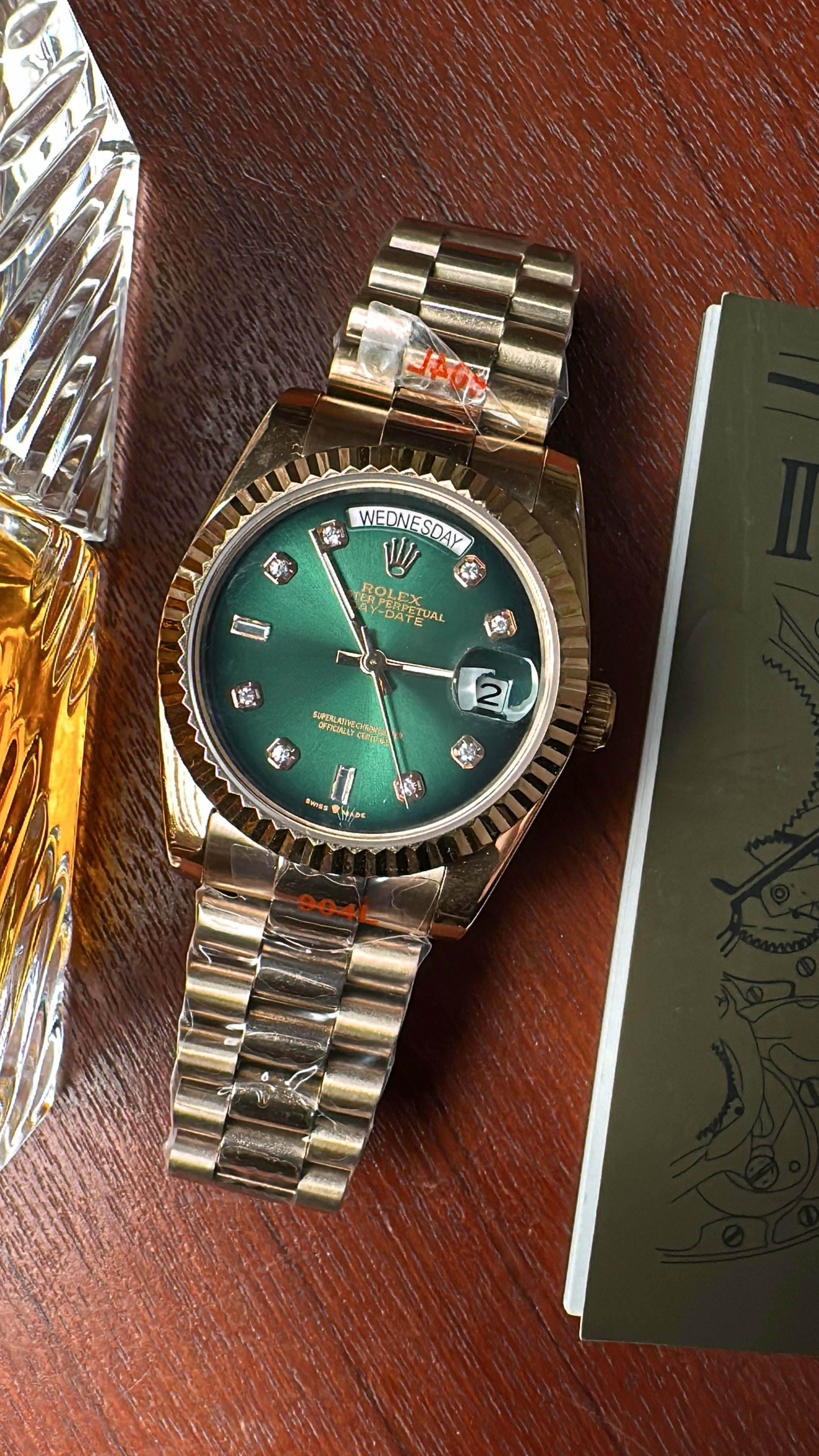 Day-date Rose-Gold (Green X Diamond)